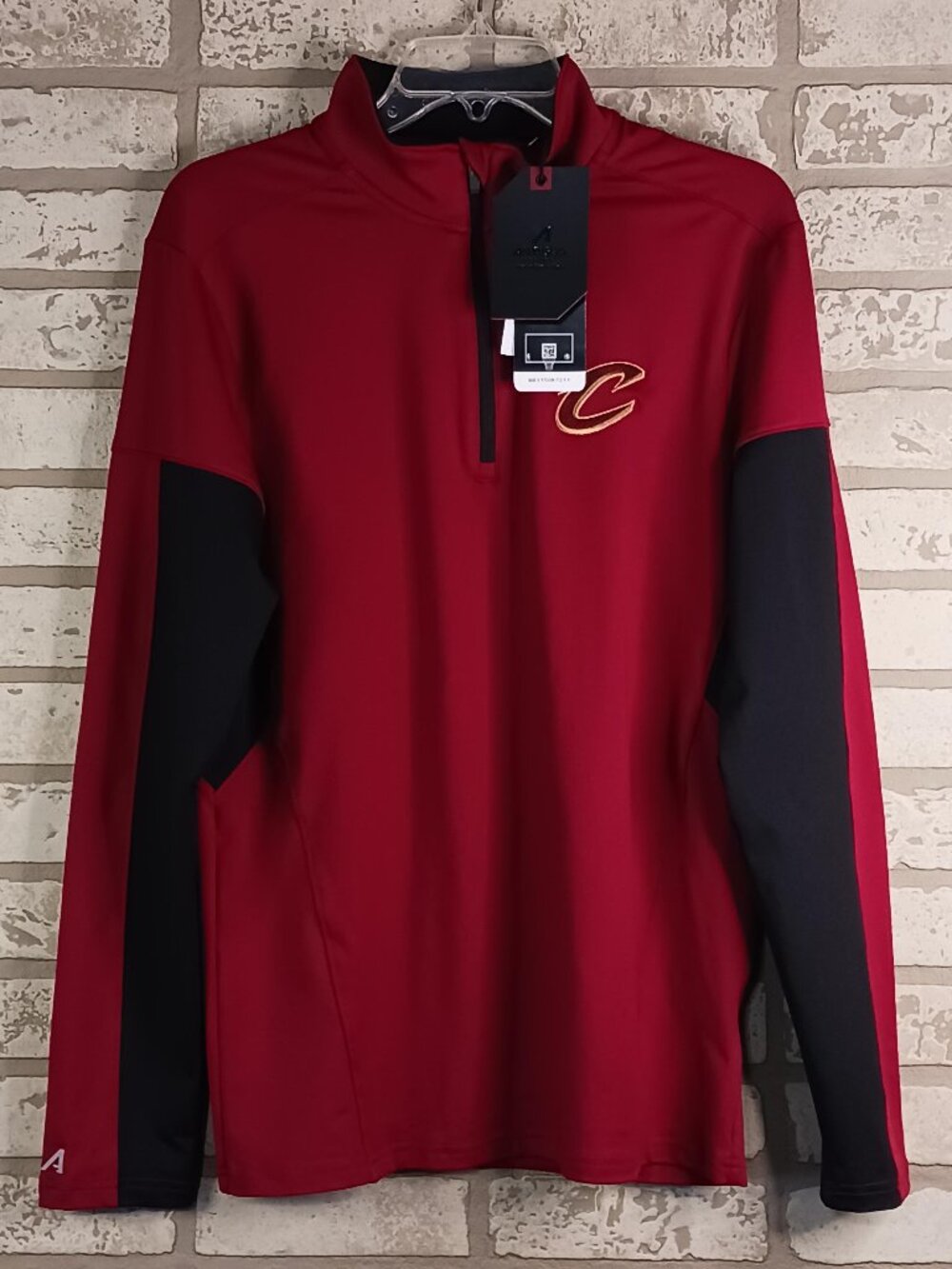 Antigua NBA Cleveland Cavaliers Mens Size Small Windbreaker 1/4 Zip Burgundy